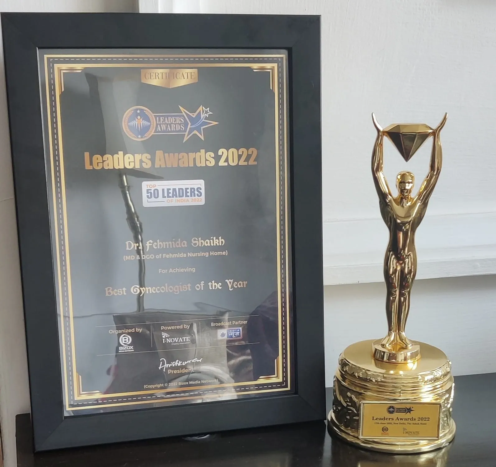 Leaders Awards Trophy and Certificate